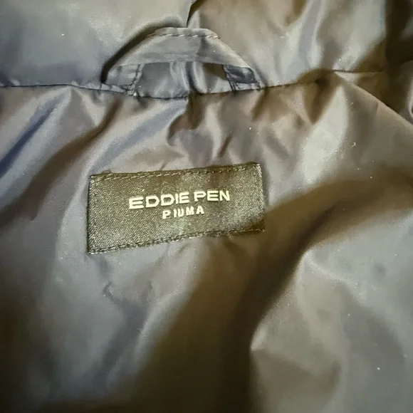 Navy Puffer Coat with Faux Fur Hood - Picture 2 of 2